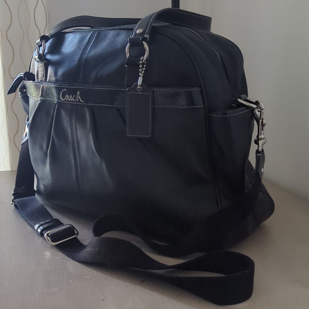 Coach Addison Black Leather Purse/ Diaper Bag